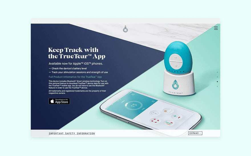 TrueTear Website Mobile App Section